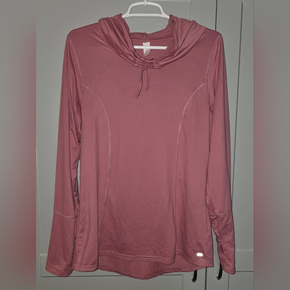 Balance Collection Women’s Gray Hooded Athletic Top – Lightweight Activewear XL